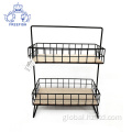 Wire Storage Basket 2 Tier Vertical Standing Wire Shelving Unit Factory